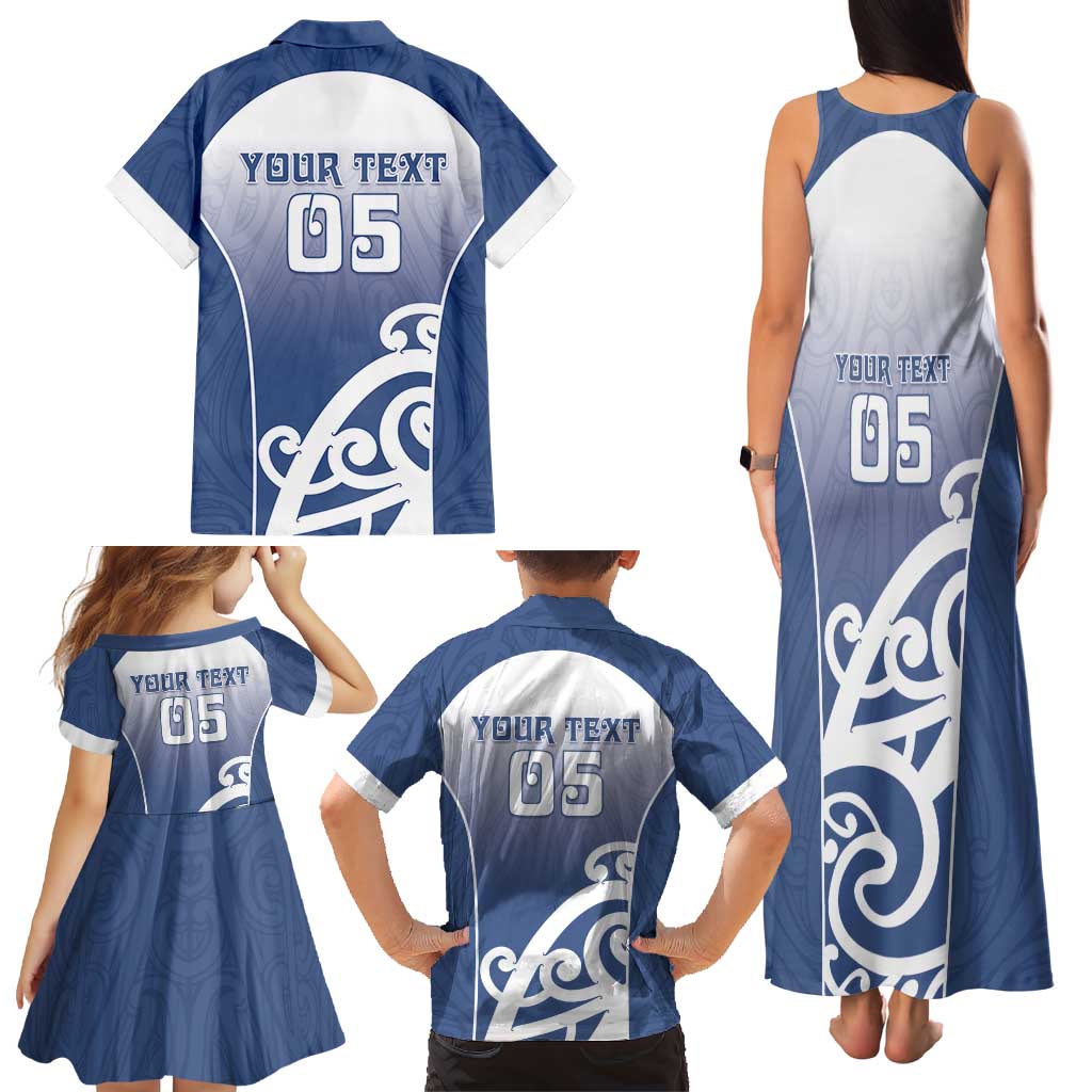 Custom New Zealand Aotea College Family Matching Tank Maxi Dress and Hawaiian Shirt Maori Koru Pattern