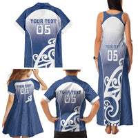 Custom New Zealand Aotea College Family Matching Tank Maxi Dress and Hawaiian Shirt Maori Koru Pattern