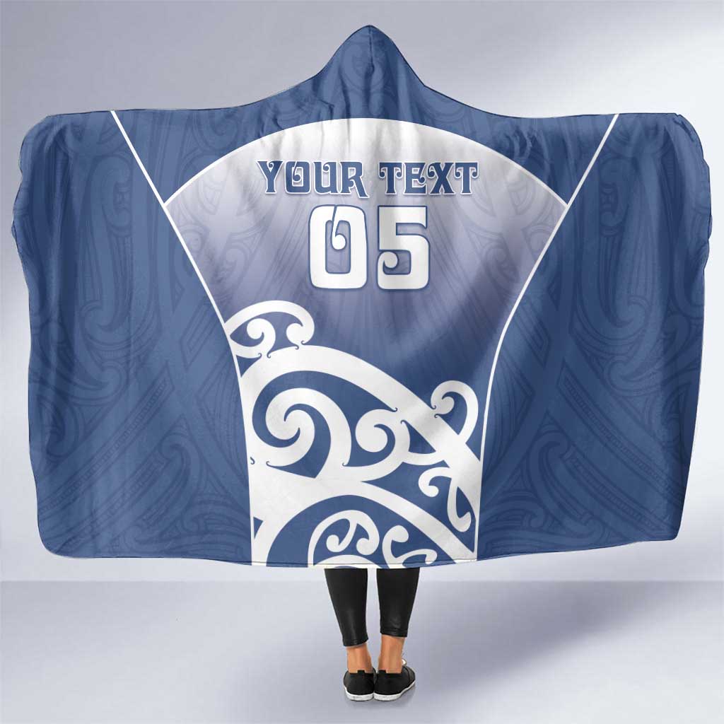 Custom New Zealand Aotea College Hooded Blanket Maori Koru Pattern LT05 One Size Blue - Polynesian Pride