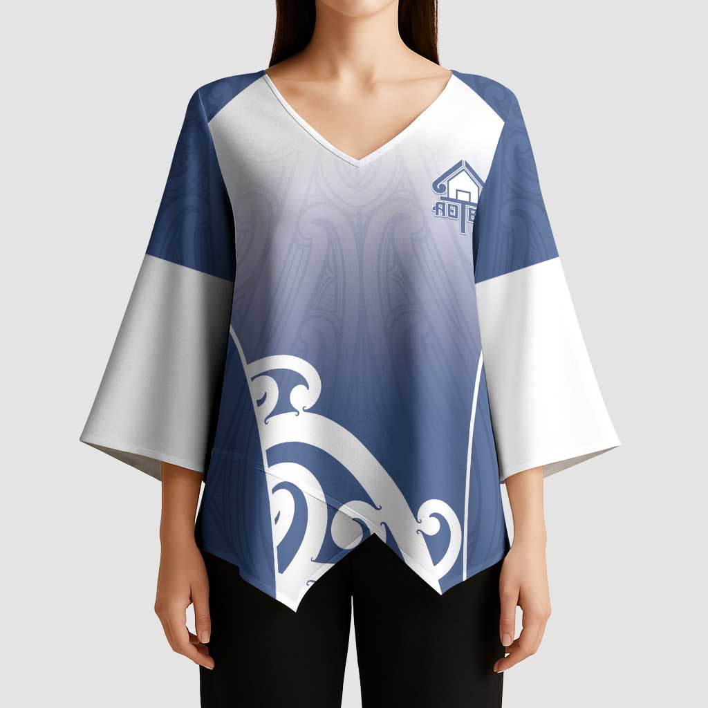 Custom New Zealand Aotea College Kimono Sleeve Blouse Maori Koru Pattern LT05 - Polynesian Pride