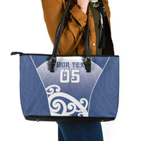 Custom New Zealand Aotea College Leather Tote Bag Maori Koru Pattern
