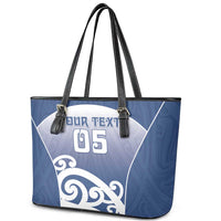 Custom New Zealand Aotea College Leather Tote Bag Maori Koru Pattern