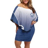 Custom New Zealand Aotea College Off Shoulder Short Dress Maori Koru Pattern LT05 Women Blue - Polynesian Pride