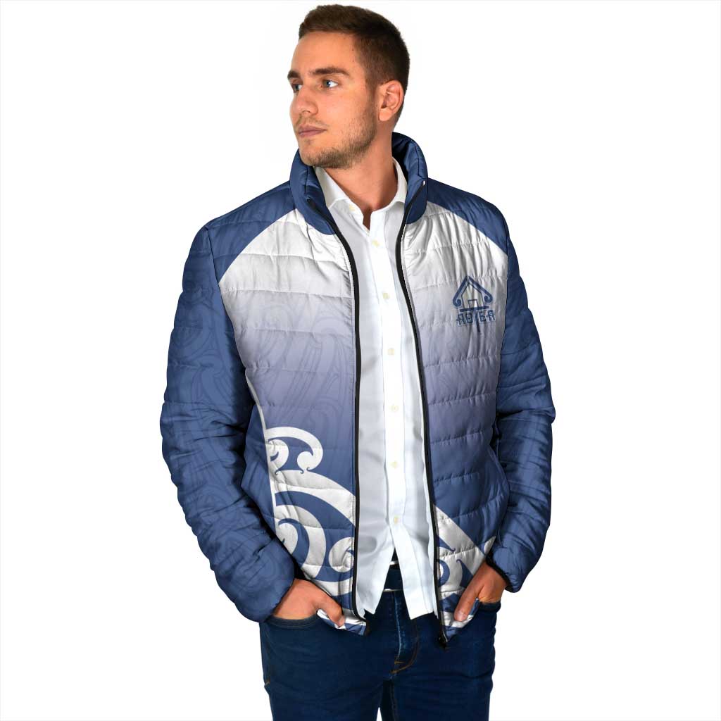 Custom New Zealand Aotea College Padded Jacket Maori Koru Pattern LT05 - Polynesian Pride