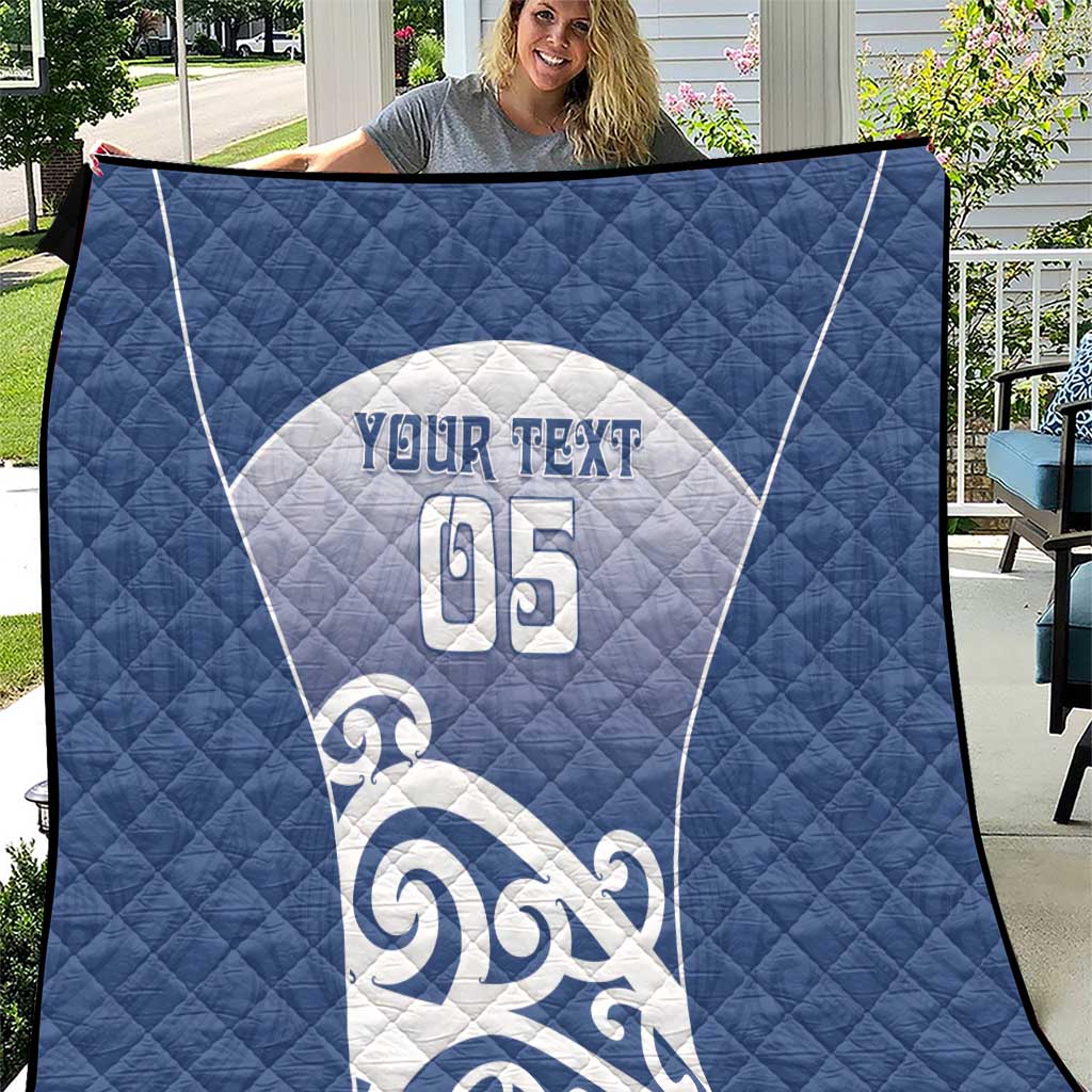 Custom New Zealand Aotea College Quilt Maori Koru Pattern LT05 Blue - Polynesian Pride