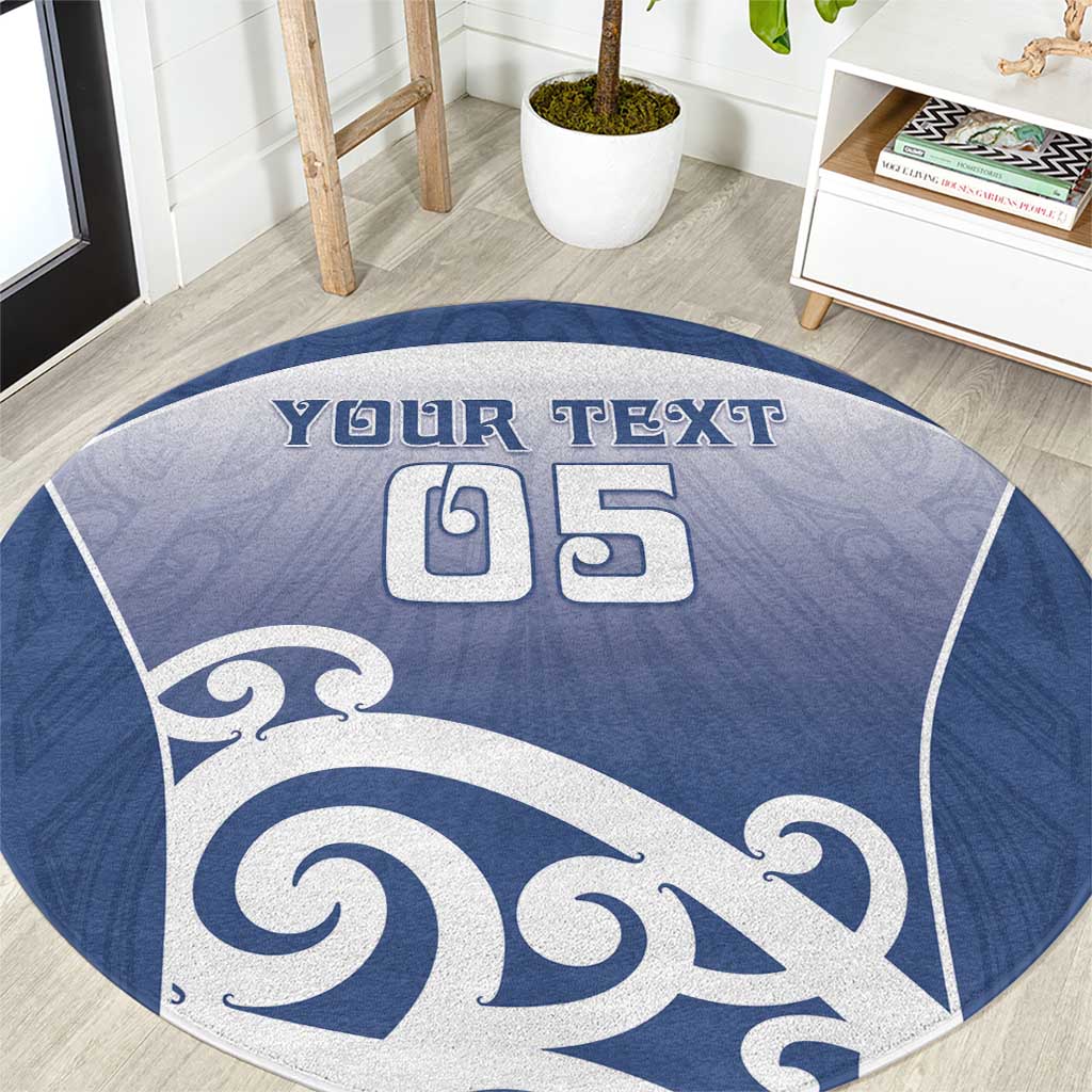 Custom New Zealand Aotea College Round Carpet Maori Koru Pattern