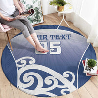Custom New Zealand Aotea College Round Carpet Maori Koru Pattern