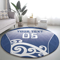 Custom New Zealand Aotea College Round Carpet Maori Koru Pattern