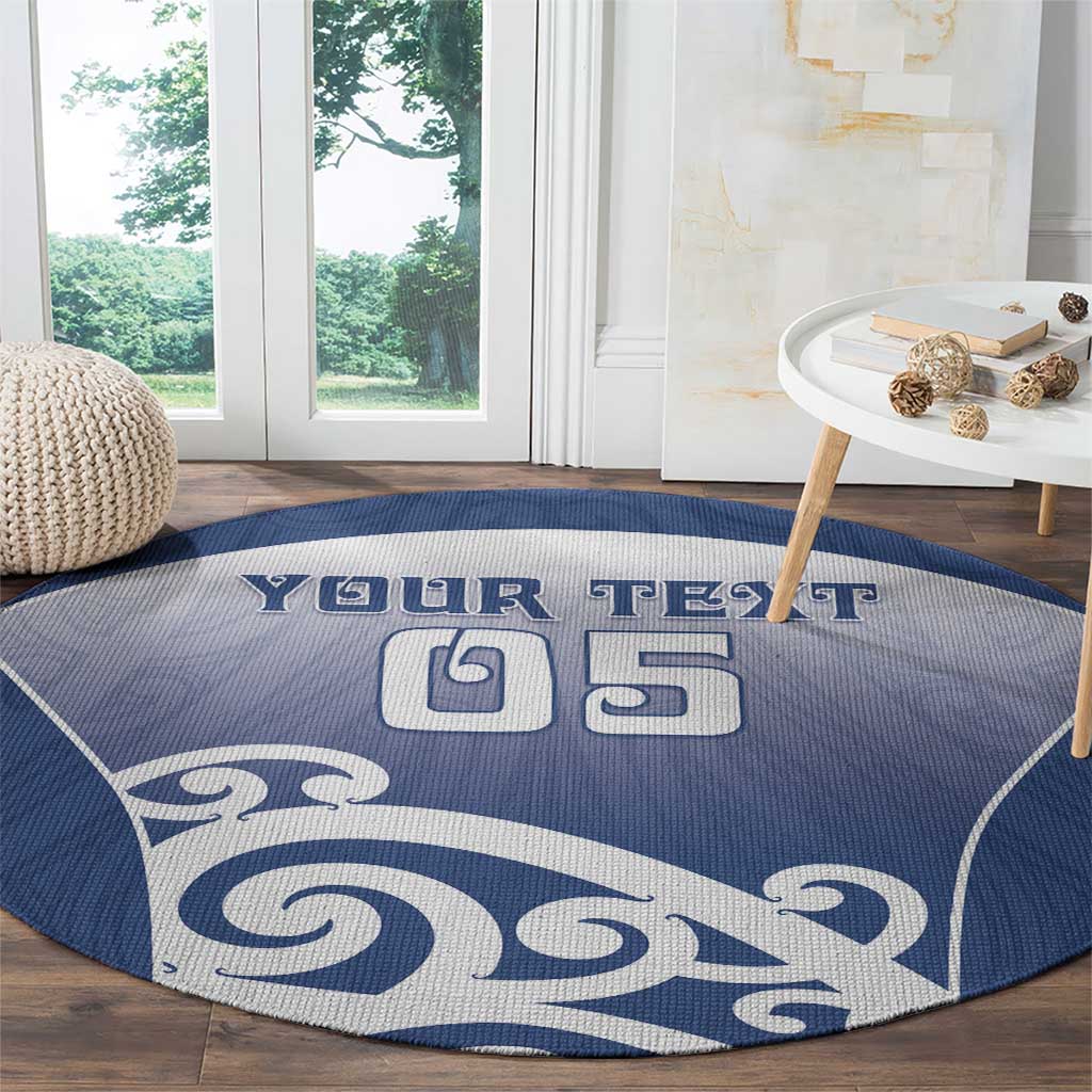 Custom New Zealand Aotea College Round Carpet Maori Koru Pattern