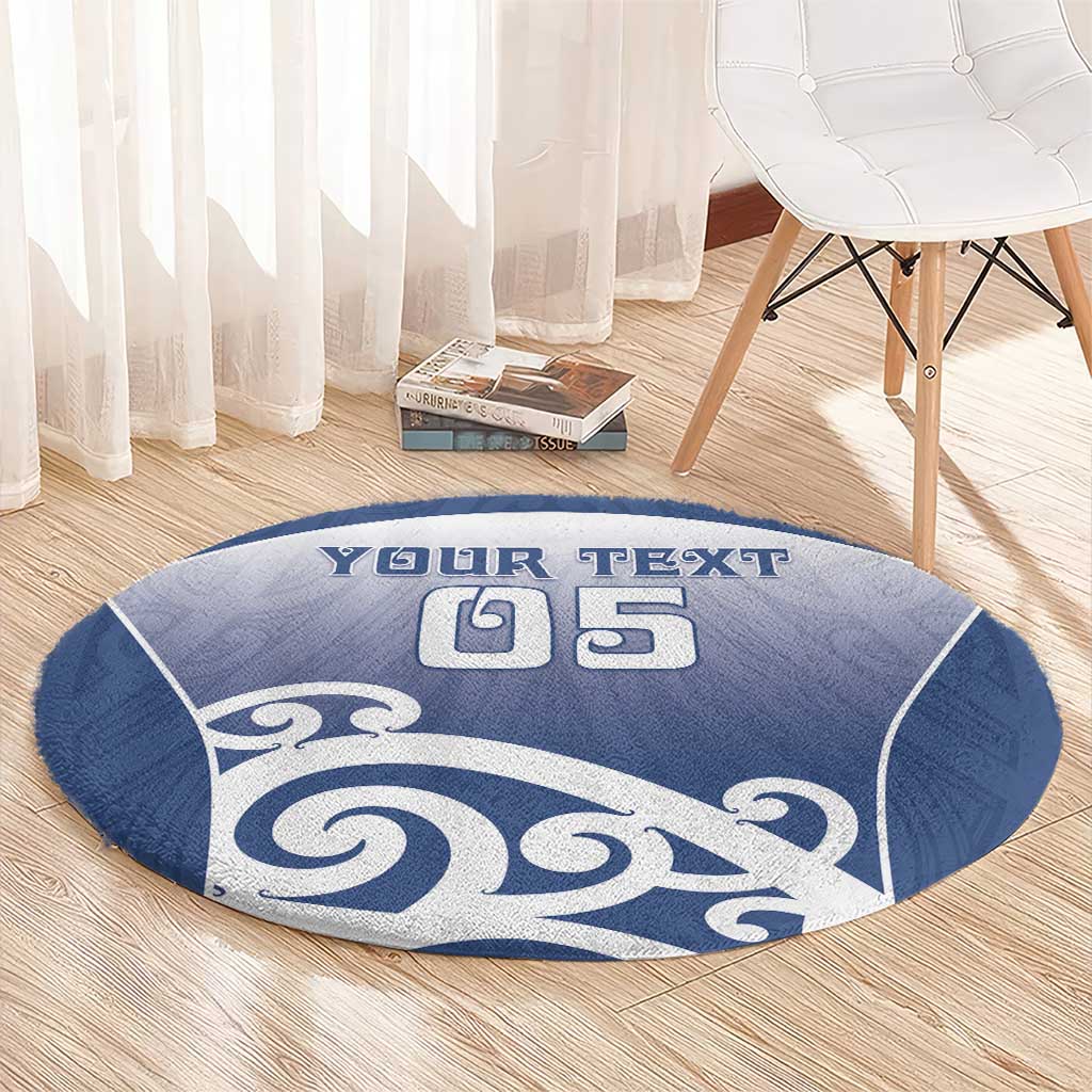 Custom New Zealand Aotea College Round Carpet Maori Koru Pattern