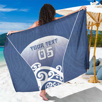 Custom New Zealand Aotea College Sarong Maori Koru Pattern LT05 One Size 44 x 66 inches Blue - Polynesian Pride