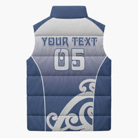 Custom New Zealand Aotea College Sleeveless Puffer Jacket Maori Koru Pattern LT05 - Polynesian Pride