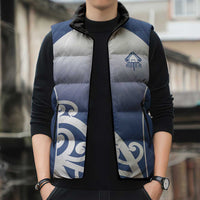Custom New Zealand Aotea College Sleeveless Puffer Jacket Maori Koru Pattern LT05 - Polynesian Pride