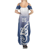 Custom New Zealand Aotea College Summer Maxi Dress Maori Koru Pattern LT05 - Polynesian Pride