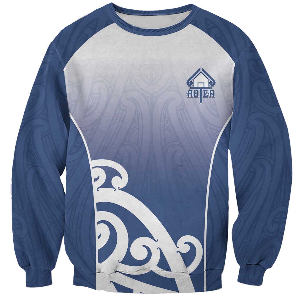 Custom New Zealand Aotea College Sweatshirt Maori Koru Pattern LT05 Unisex Blue - Polynesian Pride