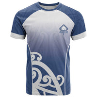 Custom New Zealand Aotea College T Shirt Maori Koru Pattern LT05 Blue - Polynesian Pride