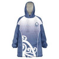 Custom New Zealand Aotea College Wearable Blanket Hoodie Maori Koru Pattern LT05 One Size Blue - Polynesian Pride