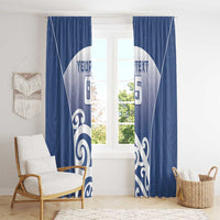 Custom New Zealand Aotea College Window Curtain Maori Koru Pattern LT05 - Polynesian Pride