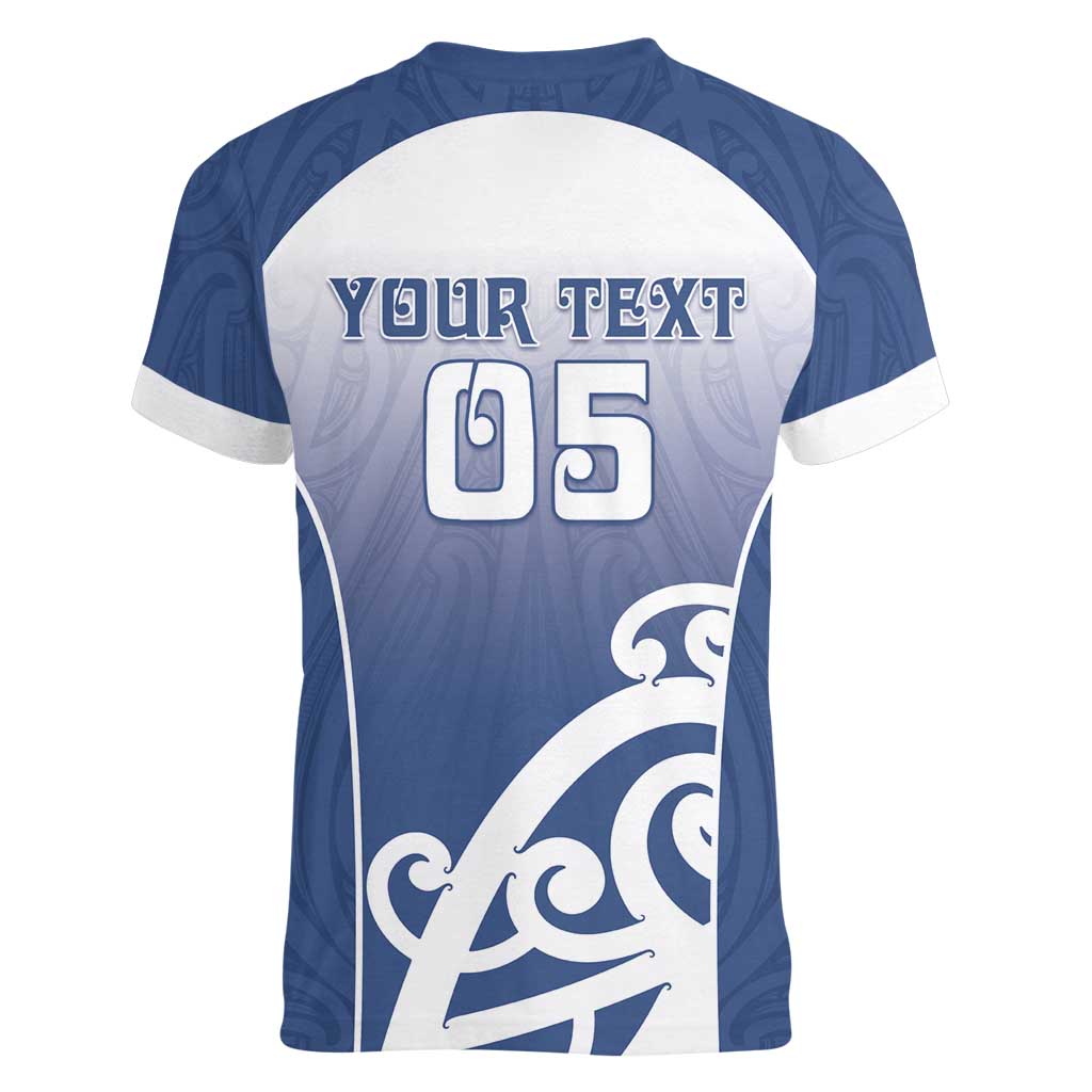 Custom New Zealand Aotea College Women V-Neck T-Shirt Maori Koru Pattern LT05 - Polynesian Pride