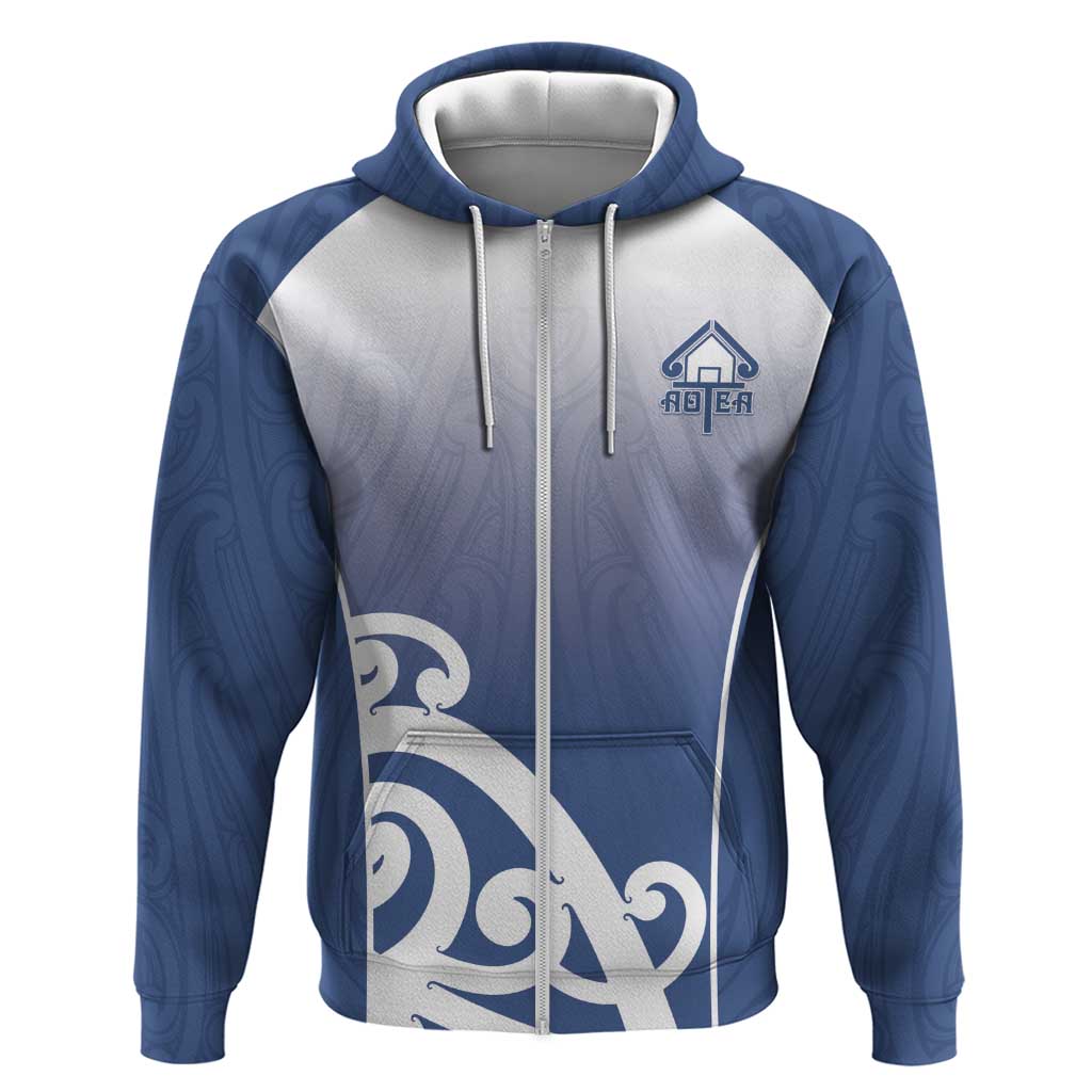 Custom New Zealand Aotea College Zip Hoodie Maori Koru Pattern