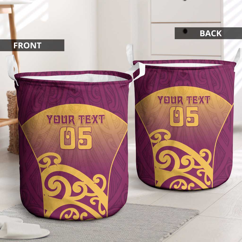 Custom Waiuku College Laundry Basket Maori Koru Pattern LT05 - Polynesian Pride