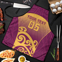 Custom Waiuku College Apron Maori Koru Pattern LT05 Maroon - Polynesian Pride