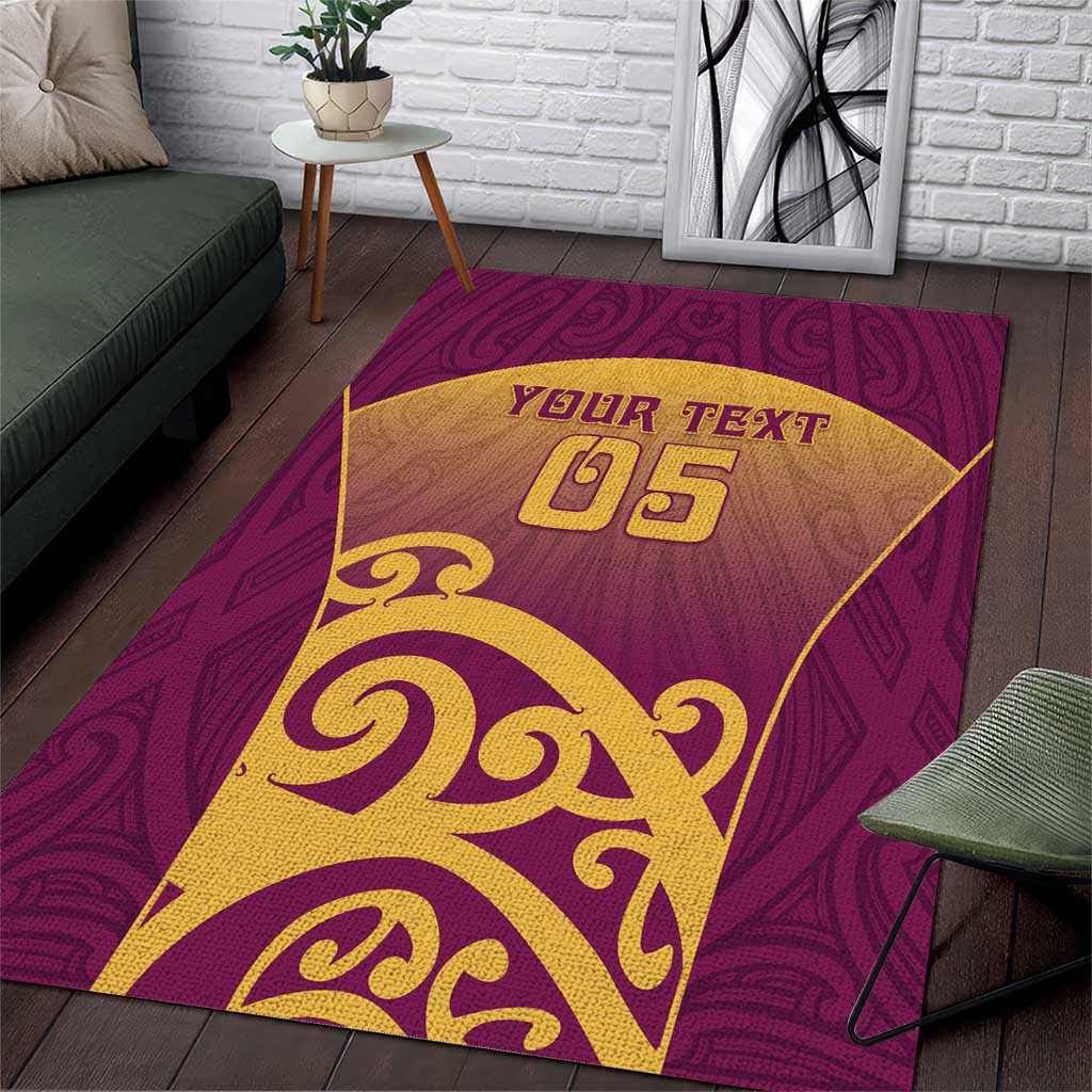 Custom Waiuku College Area Rug Maori Koru Pattern