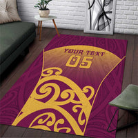 Custom Waiuku College Area Rug Maori Koru Pattern LT05 Maroon - Polynesian Pride