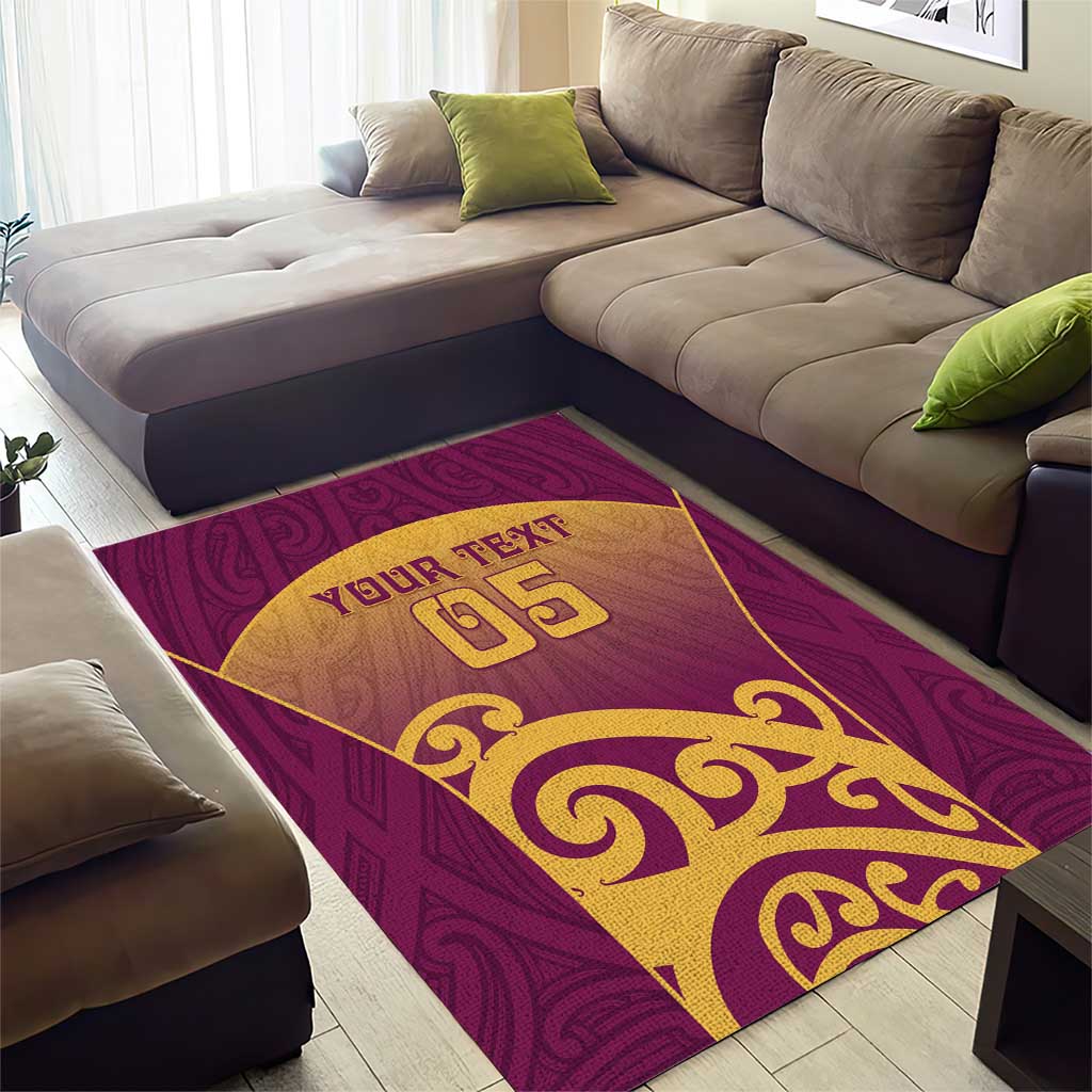 Custom Waiuku College Area Rug Maori Koru Pattern LT05 - Polynesian Pride