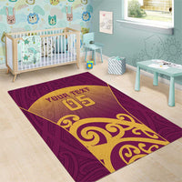 Custom Waiuku College Area Rug Maori Koru Pattern LT05 - Polynesian Pride