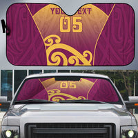 Custom Waiuku College Auto Sun Shade Maori Koru Pattern LT05 Maroon - Polynesian Pride