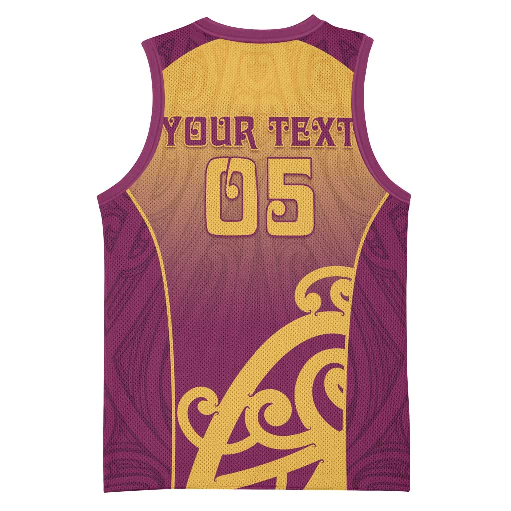Custom Waiuku College Basketball Jersey Maori Koru Pattern LT05 - Polynesian Pride