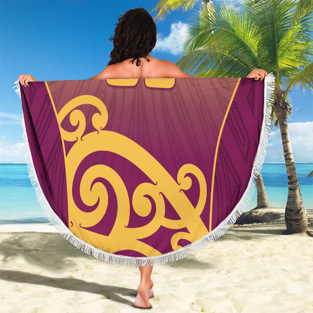 Custom Waiuku College Beach Blanket Maori Koru Pattern LT05 - Polynesian Pride