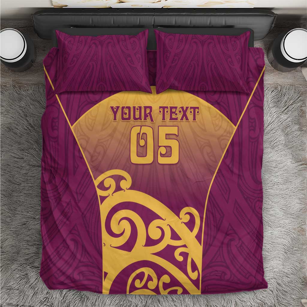 Custom Waiuku College Bedding Set Maori Koru Pattern LT05 Maroon - Polynesian Pride