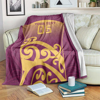 Custom Waiuku College Blanket Maori Koru Pattern LT05 Maroon - Polynesian Pride