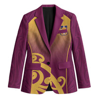 Custom Waiuku College Blazer Maori Koru Pattern LT05 Unisex Maroon - Polynesian Pride