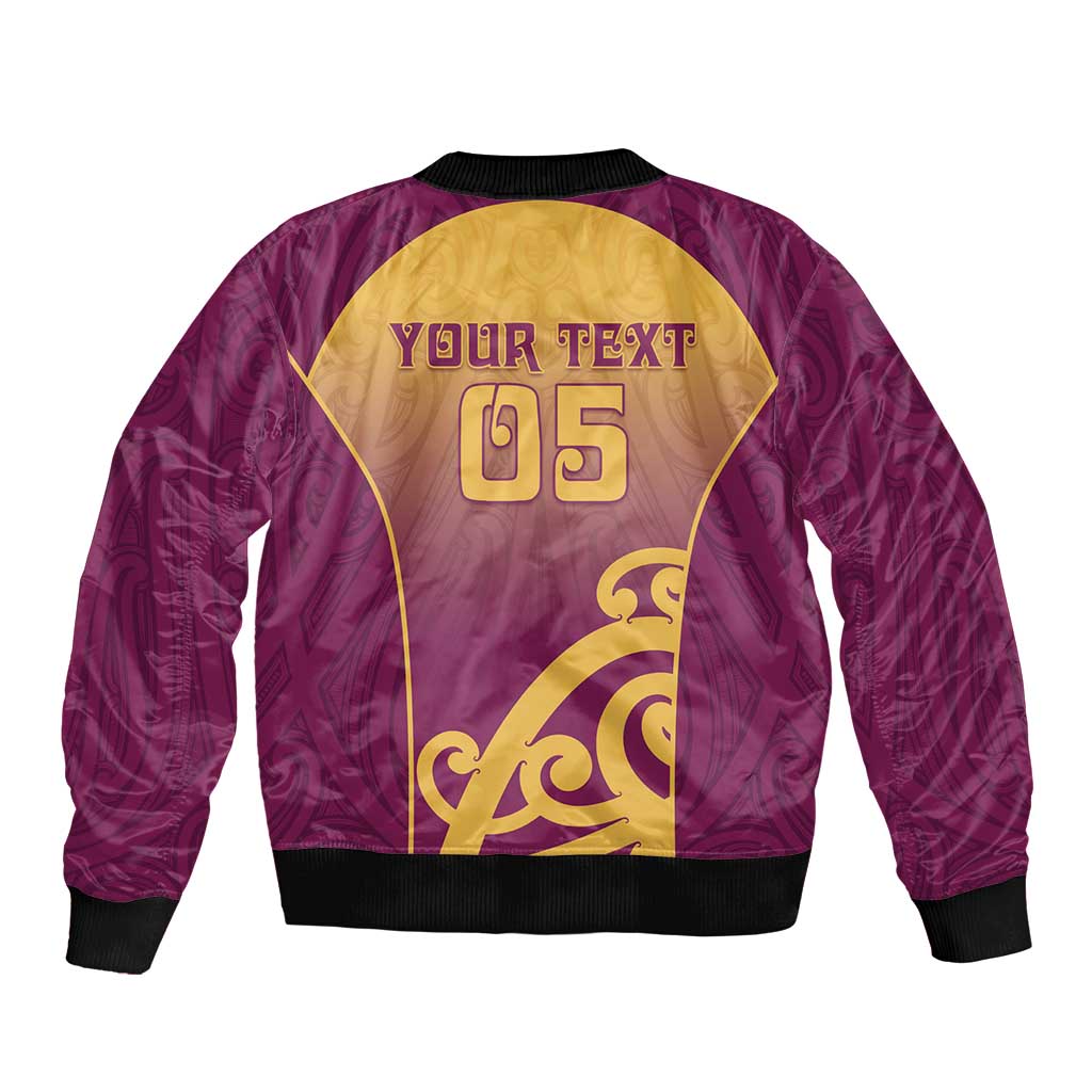 Custom Waiuku College Bomber Jacket Maori Koru Pattern LT05 - Polynesian Pride