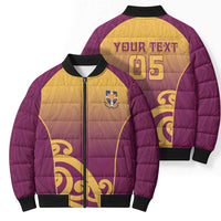 Custom Waiuku College Bomber Puffer Jacket Maori Koru Pattern LT05 - Polynesian Pride