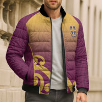 Custom Waiuku College Bomber Puffer Jacket Maori Koru Pattern LT05 - Polynesian Pride