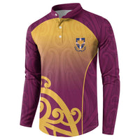 Custom Waiuku College Button Sweatshirt Maori Koru Pattern LT05 - Polynesian Pride
