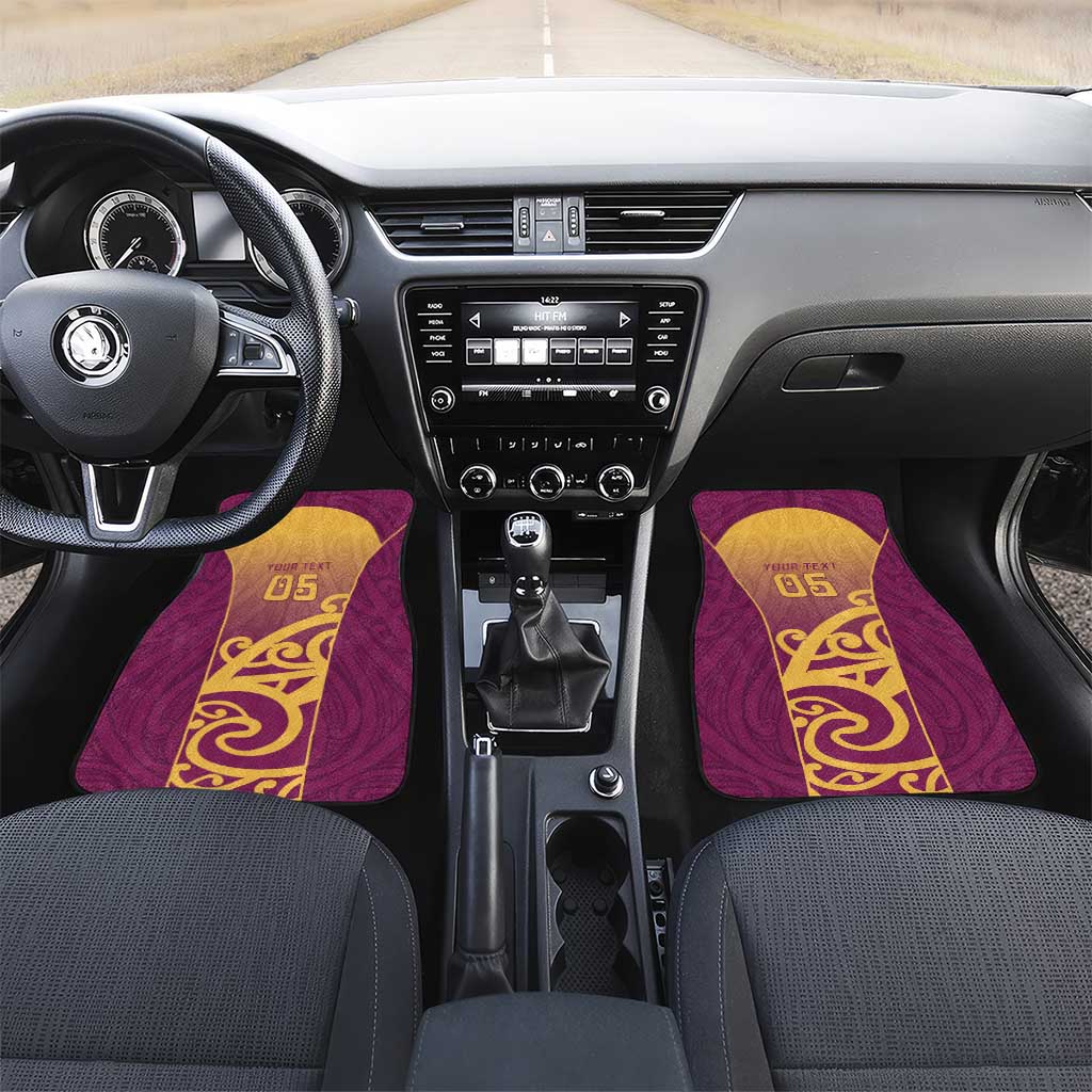 Custom Waiuku College Car Mats Maori Koru Pattern