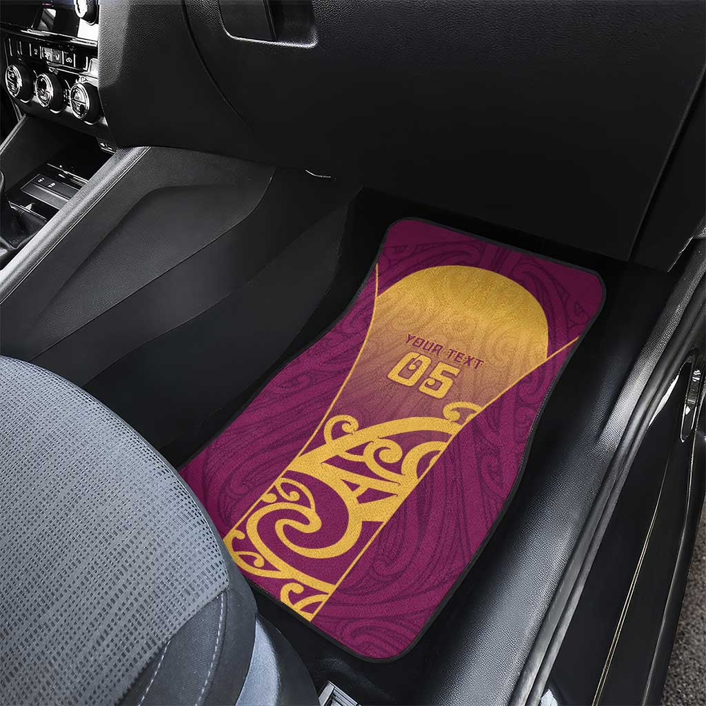 Custom Waiuku College Car Mats Maori Koru Pattern