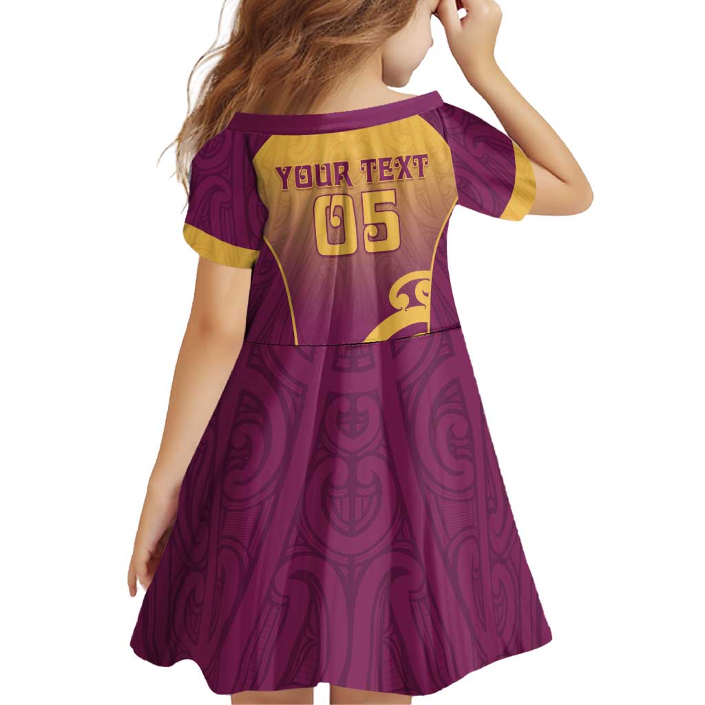 Custom Waiuku College Family Matching Long Sleeve Bodycon Dress and Hawaiian Shirt Maori Koru Pattern