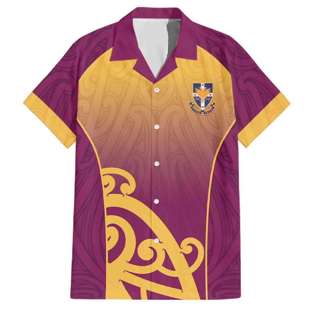 Custom Waiuku College Family Matching Short Sleeve Bodycon Dress and Hawaiian Shirt Maori Koru Pattern