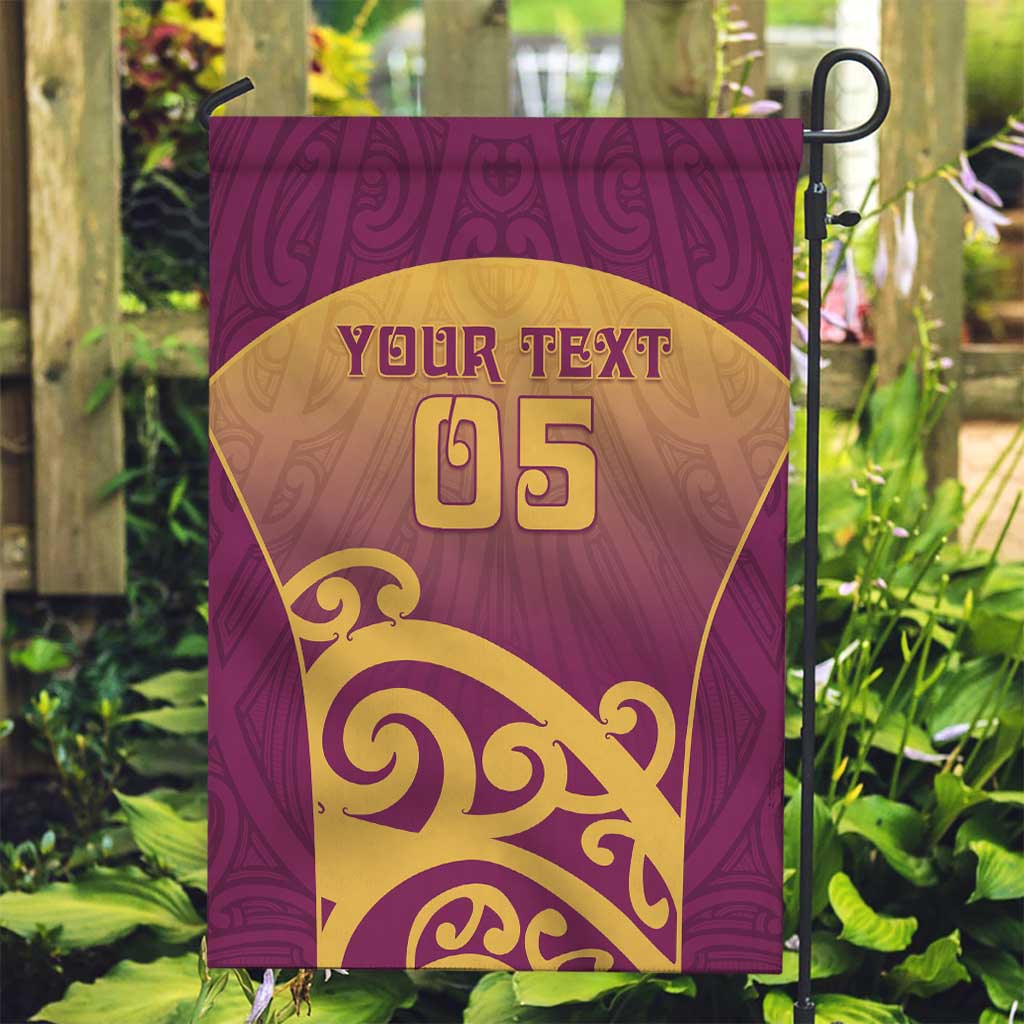 Custom Waiuku College Garden Flag Maori Koru Pattern LT05 Garden Flag Maroon - Polynesian Pride