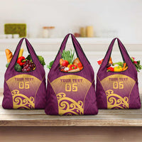 Custom Waiuku College Grocery Bag Maori Koru Pattern LT05 3-pack One Size Maroon - Polynesian Pride
