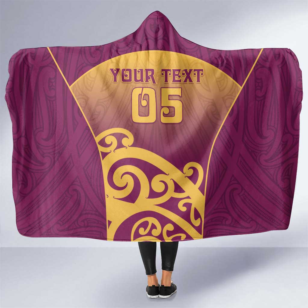 Custom Waiuku College Hooded Blanket Maori Koru Pattern LT05 One Size Maroon - Polynesian Pride