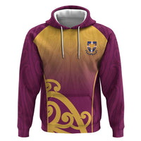 Custom Waiuku College Hoodie Maori Koru Pattern LT05 Pullover Hoodie Maroon - Polynesian Pride