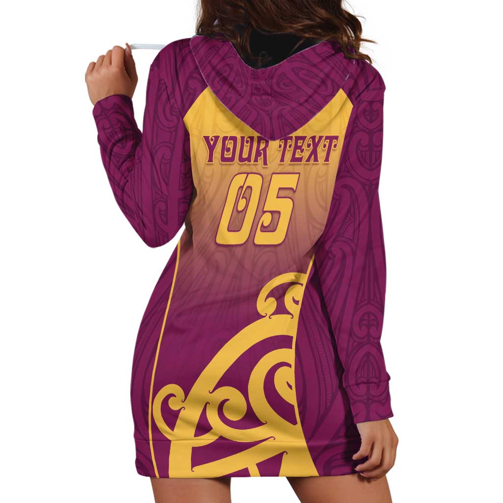 Custom Waiuku College Hoodie Dress Maori Koru Pattern LT05 - Polynesian Pride