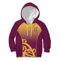 Custom Waiuku College Kid Hoodie Maori Koru Pattern LT05 Hoodie Maroon - Polynesian Pride